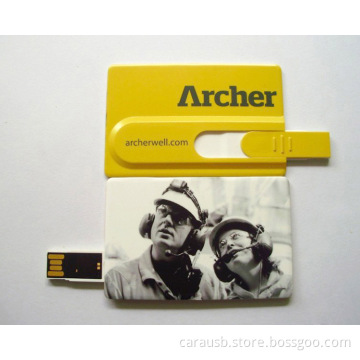 CaraUSB promote Archerwell customized pull push style plastic usb flash drive cards business gifts